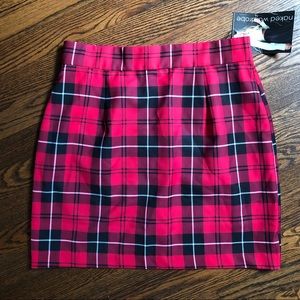 naked wardrobe plaid mini skirt